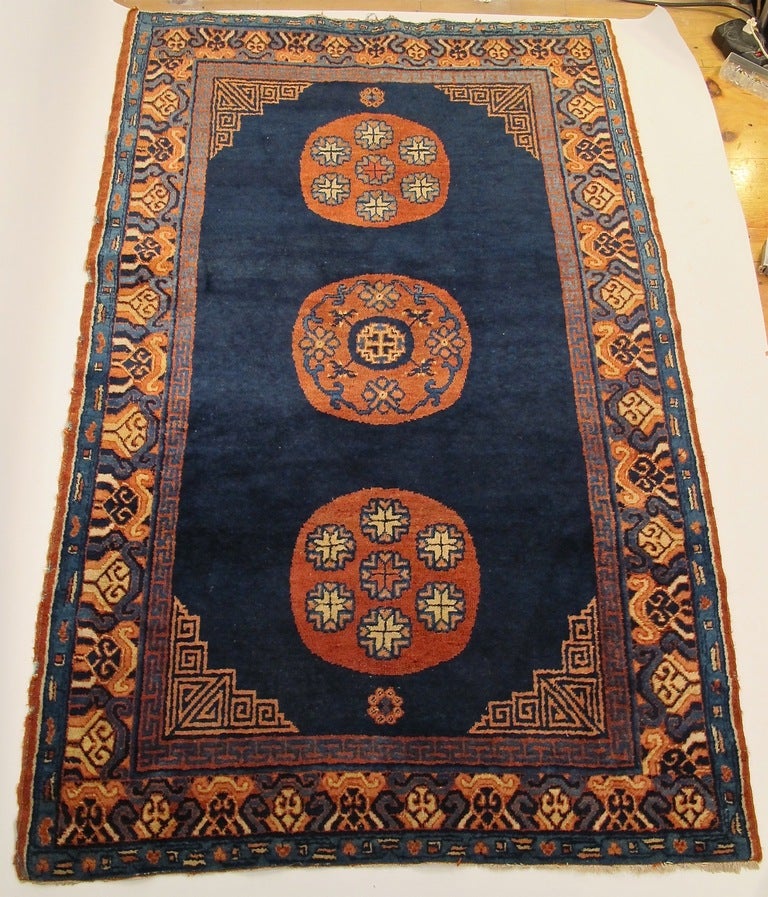 Wool 19th Century Eastern Turkestan Khotan Rug