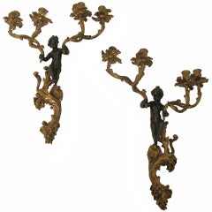 Antique 19thC French Bronze Sconces