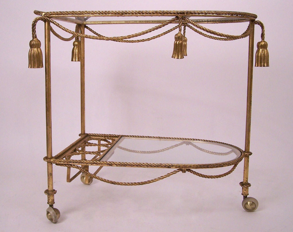 Italian Rope and Tassel Bar Cart