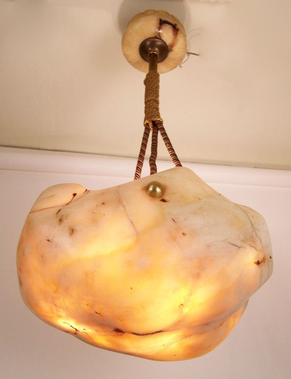 Freeform Alabaster Light Fixture In Excellent Condition In San Francisco, CA