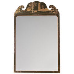 Green Painted Chinoiserie Mirror Mid 20th Century 8