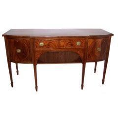 Antique Early 19th Century English Sheraton Mahogany Sideboard / Buffet