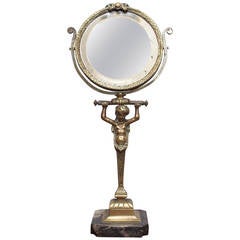 Bronze Caryatid Table Mirror