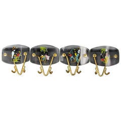 Vintage Italian Brass Coat Hooks