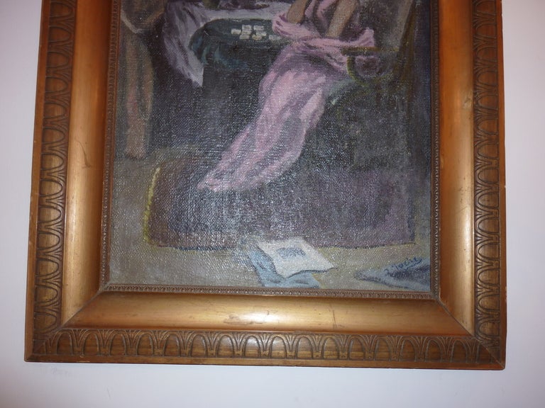 Mid-20th Century Art Deco French   Oil Painting For Sale