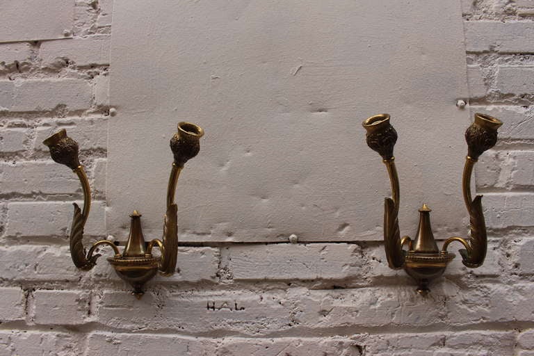 Mid-20th Century Italian Bronze Wall Sconces