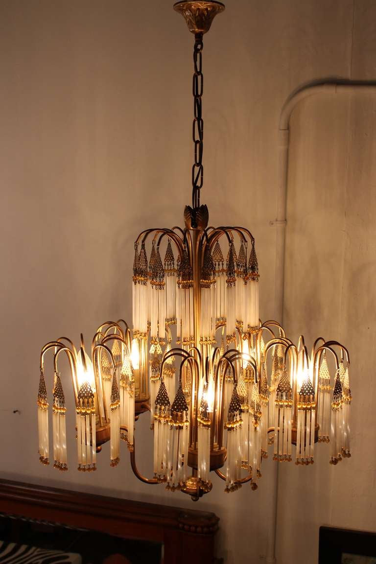 Italian chandelier, essential Venetian artisan glass work.