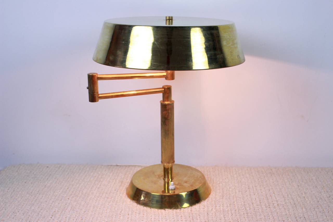 Italian Brass Desk Lamp after Gio Ponti
