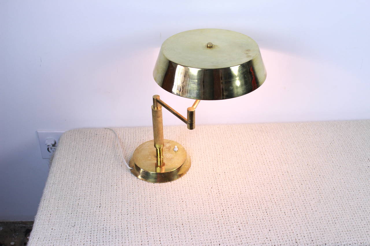 Italian desk lamp, adjustable arm full extended 22 inches, just lampshade diameter: 12 inches.