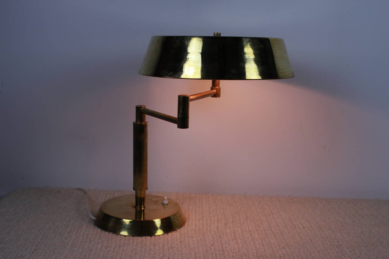 Brass Desk Lamp after Gio Ponti In Excellent Condition In Los Angeles, CA