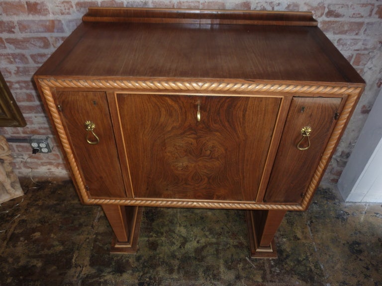 Wood Art Deco Italian Dry Bar or Buffet For Sale