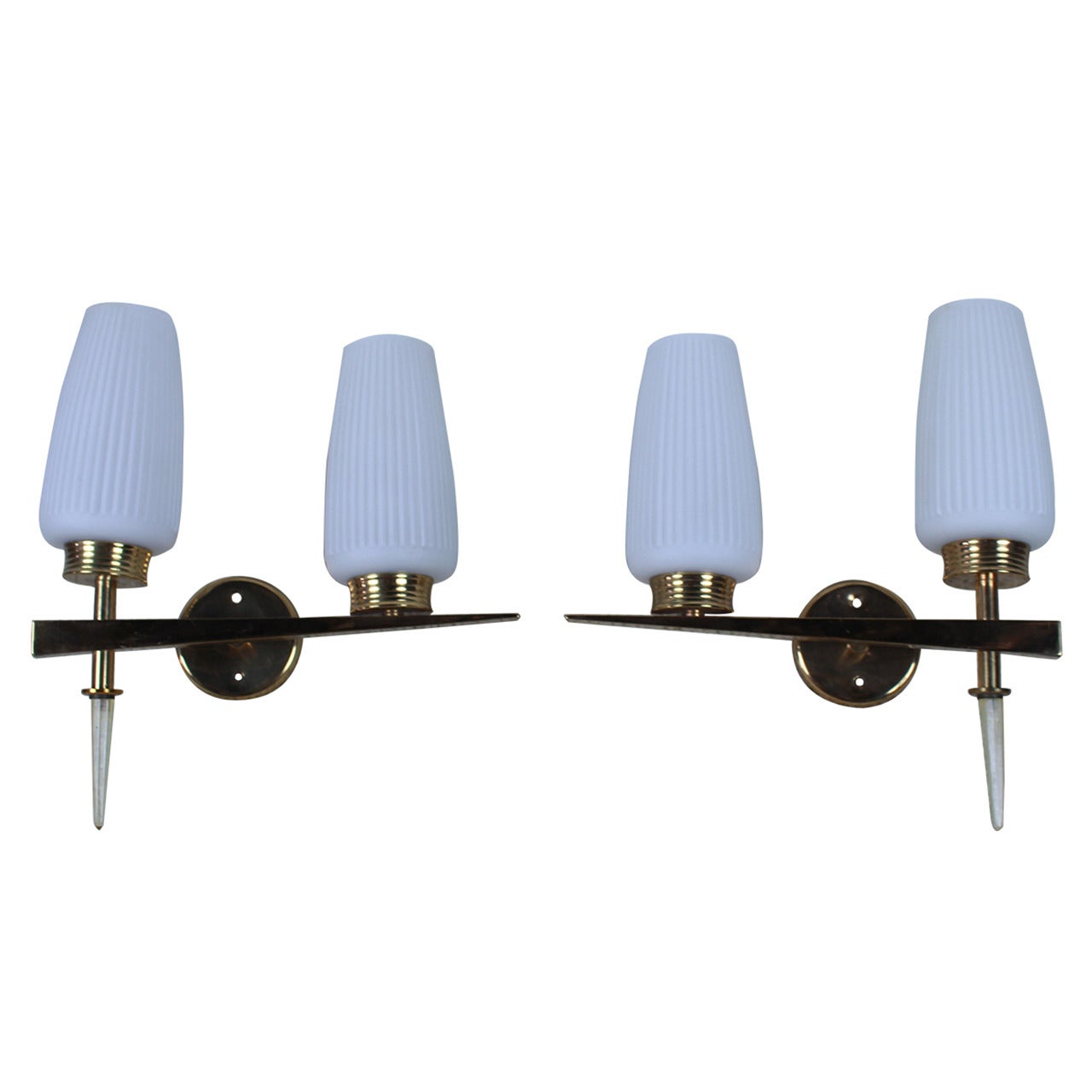 Wall Sconces in Style of Stilnovo For Sale