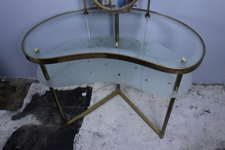 Italian Brass and Glass Dressing Table at 1stDibs