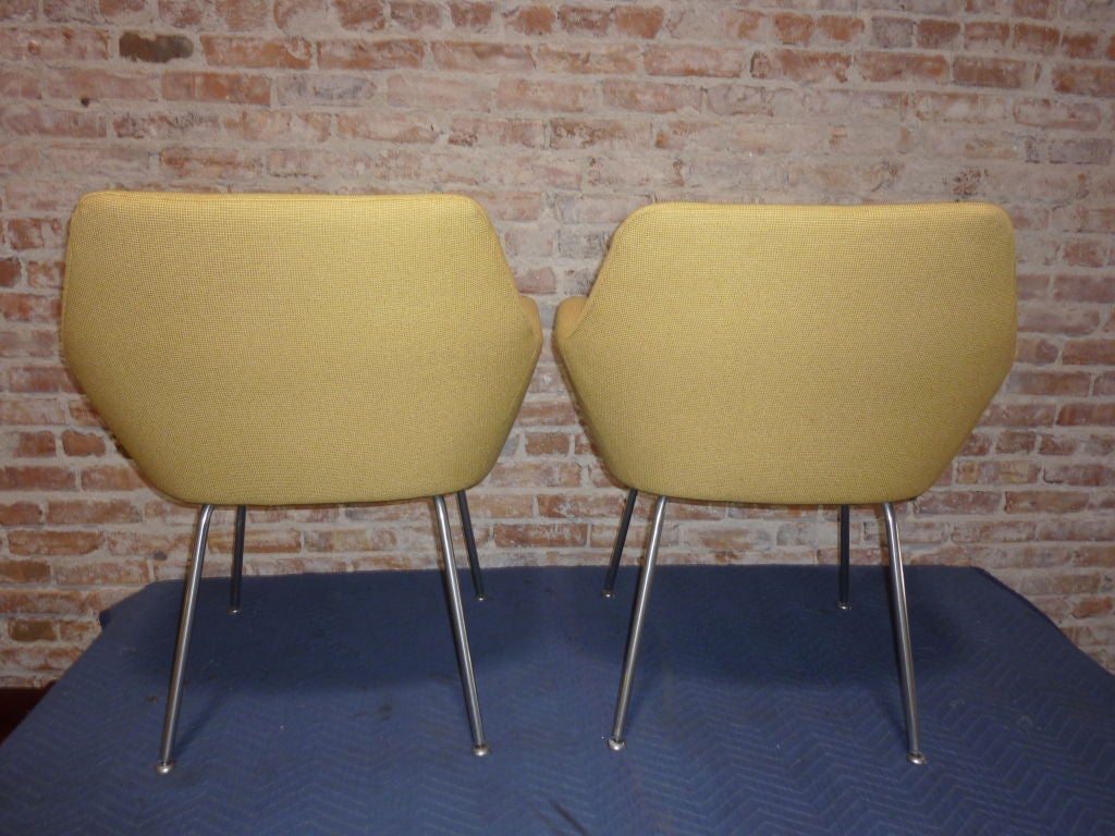 Italian Pair of Chairs Design by Gio Ponti and Alberto Rosselli In Excellent Condition In Los Angeles, CA