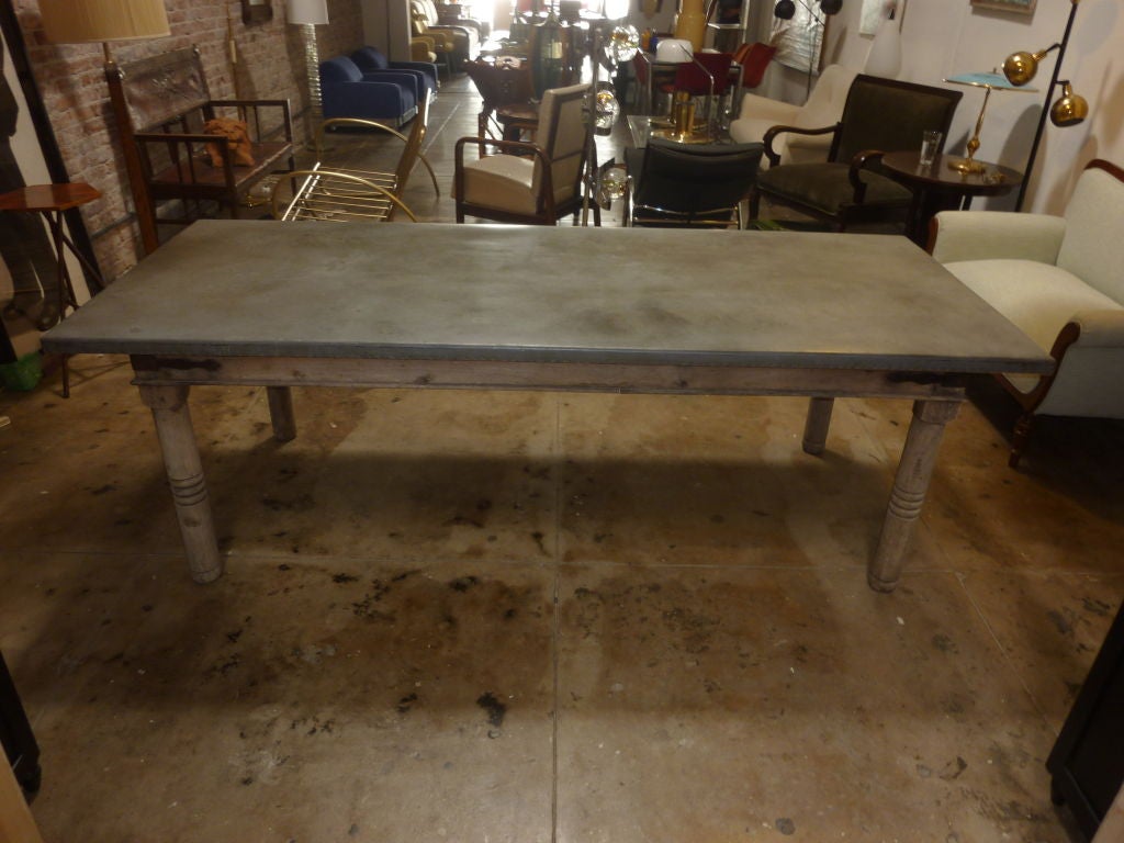 French Zinc Top Table