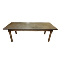 Antique French Zinc Top Table
