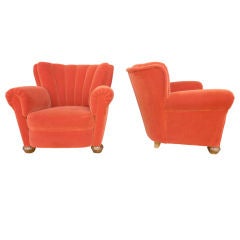 Vintage Italian 1940
s Pair of Club Chairs