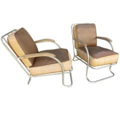 Art Deco Aluminum Lounge Chairs