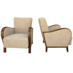 French Art Deco Pair of Arm Chairs
