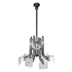 Retro Italian Chandelier After Fontana Arte