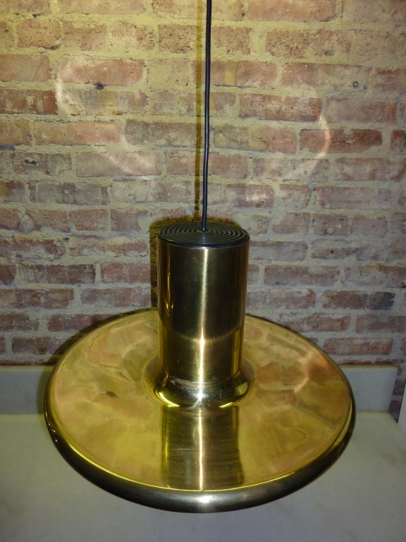 Italian Pair of Luna Piena  Brass Pendants