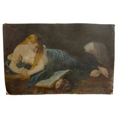 Madonna Art Deco Oil Painting on Cardboard