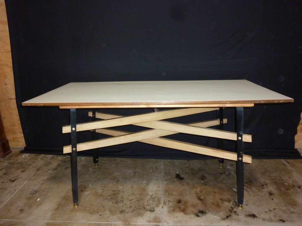 Mid-Century Modern Table and Two Benches by Gimo Fero