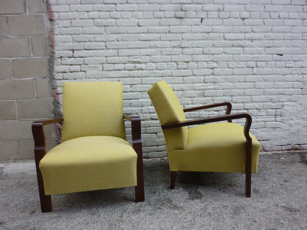 Austrian Art Deco Pair of Arm Chairs