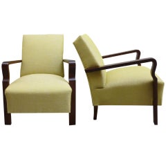 Austrian Art Deco Pair of Arm Chairs