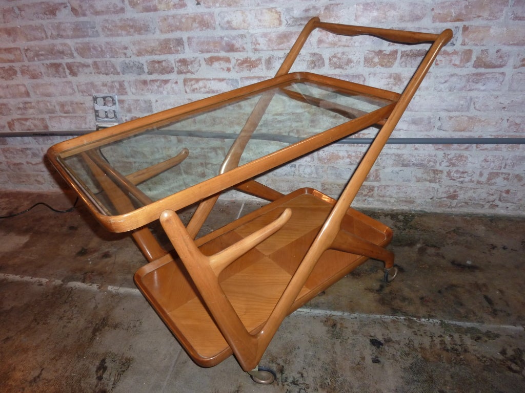 Bar Cart by Cesare Lacca In Good Condition In Los Angeles, CA