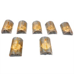 Vintage Italian Glass Wall Sconces Attributed to Mazzega