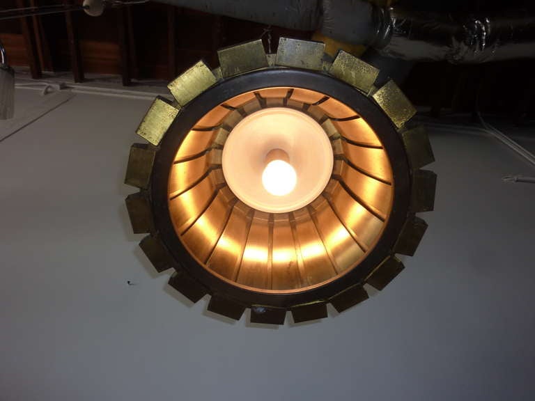 Modern Italian Brass Pendant by Elio Martinelli for Martinelli Luce For Sale