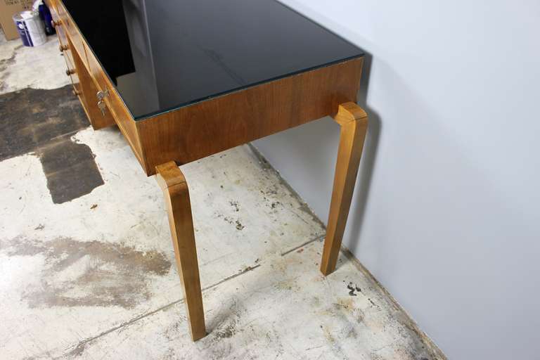 Walnut Italian Deco Desk, 1950s