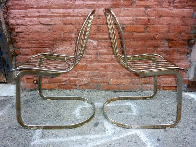 Modern Italian Brass Chairs by Cidue Vicenca