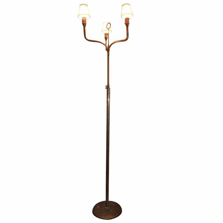 Art Deco Italian Brass Floor Lamp For Sale