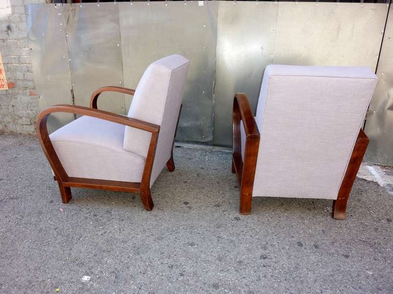 French Art  Deco Arm Chairs In Good Condition In Los Angeles, CA