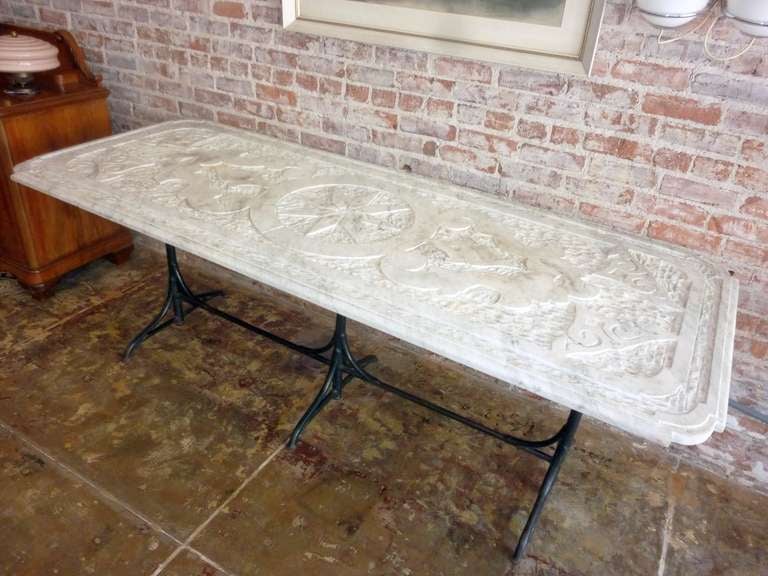 Castel Franco Italian 19th Century Marble Table In Distressed Condition In Los Angeles, CA