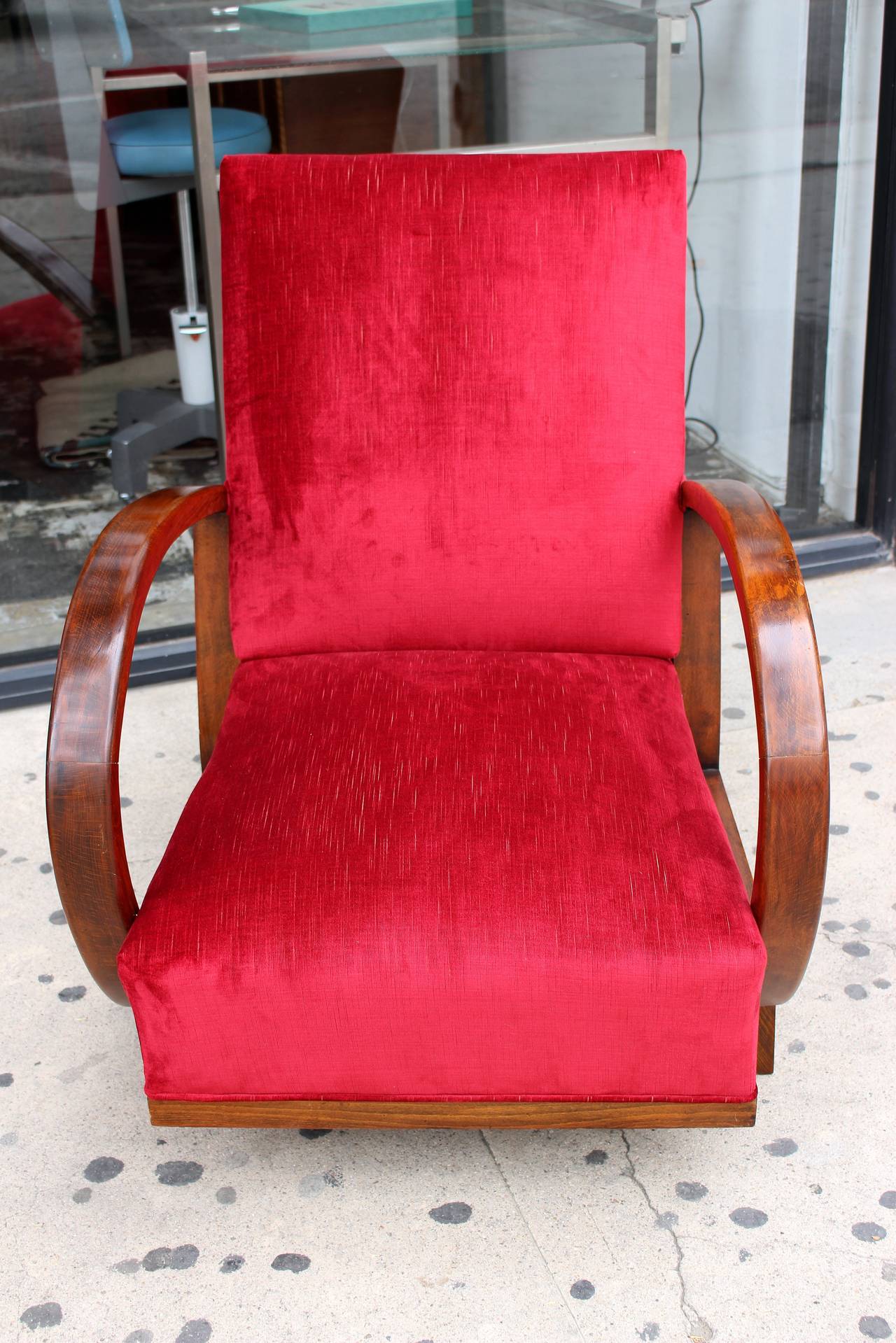 Mid-20th Century Pair of French Art Deco Club Chairs