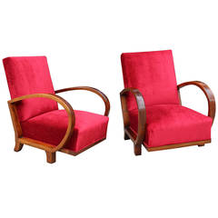 Pair of French Art Deco Club Chairs