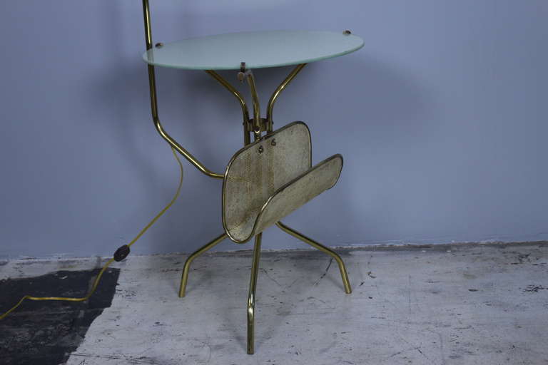 Italian Floor Lamp, Magazine Rack and Table In Good Condition In Los Angeles, CA