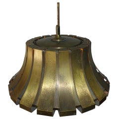 Lampe à suspension italienne en laiton par Elio Martinelli pour Martinelli Luce