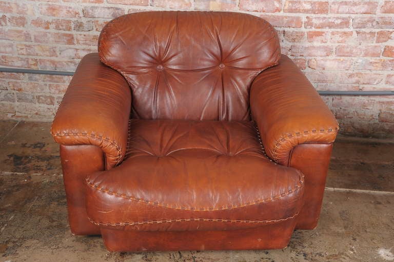 Late 20th Century Italian Leather Lounge Chairs after De Sede