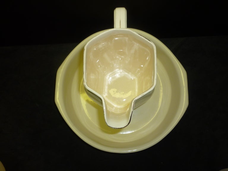 Mid-20th Century Austrian Art Deco Washing Bowl and Pitcher For Sale