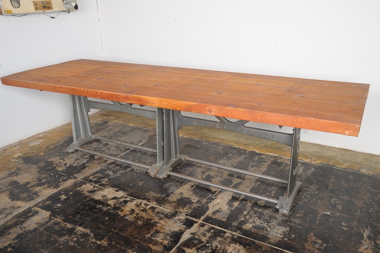 Italian Industrial Table by Gimo Fero with 12 Giancarlo Piretti Chairs 2