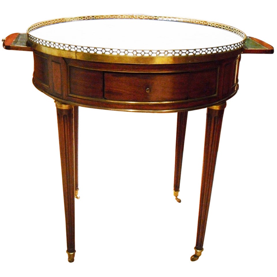 A Louis XVI Mahogany & Marble Bouillotte Table For Sale