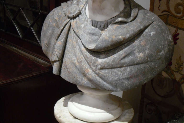 19th Century Marble Bust of a Roman Emperor For Sale