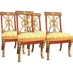 Set of Four Russian Neoclassical Chairs