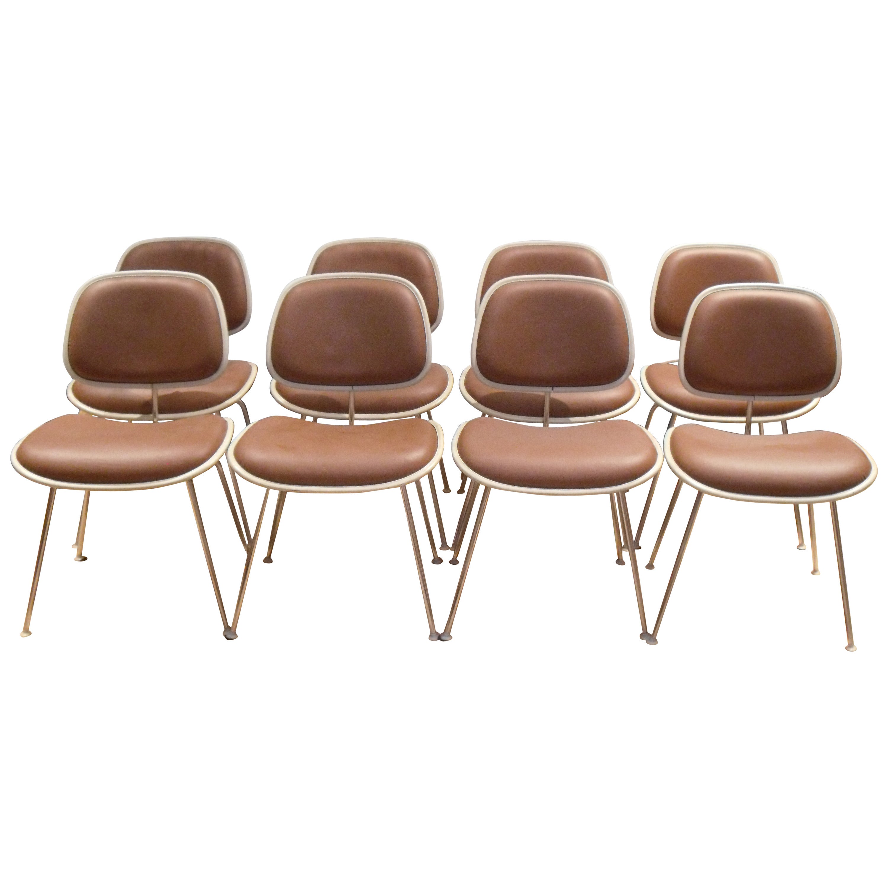 Set of Eight Herman Miller DCM Eames Dining Chairs For Sale