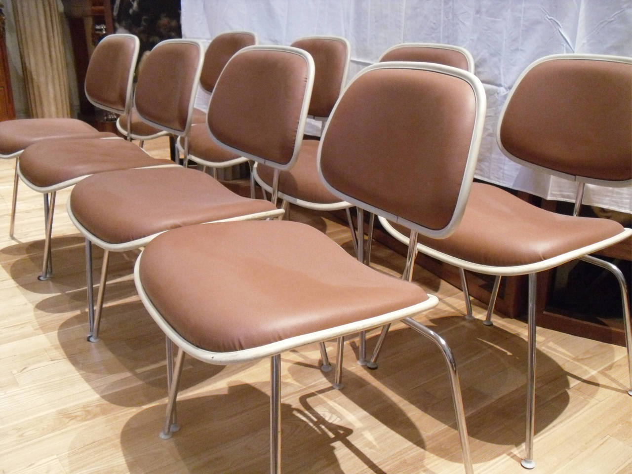 American Set of Eight Herman Miller DCM Eames Dining Chairs For Sale