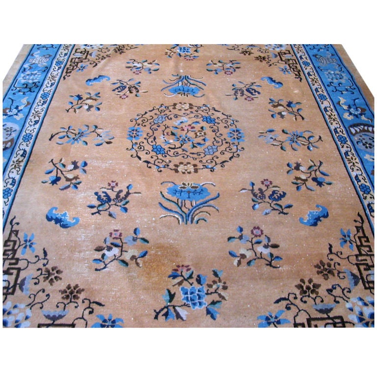 Antique Chinese Wool Carpet For Sale
